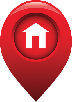 House icon in a red placement marker