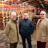 Nick OLeary of Arnolds Keys Dariusz Kroszkiewicz of Dako Furniture and Philip Ledger of HG Pledger in the Shipdham warehouse 500px