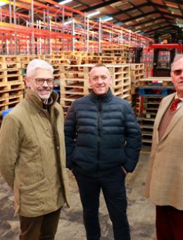 Nick OLeary of Arnolds Keys Dariusz Kroszkiewicz of Dako Furniture and Philip Ledger of HG Pledger in the Shipdham warehouse 500px